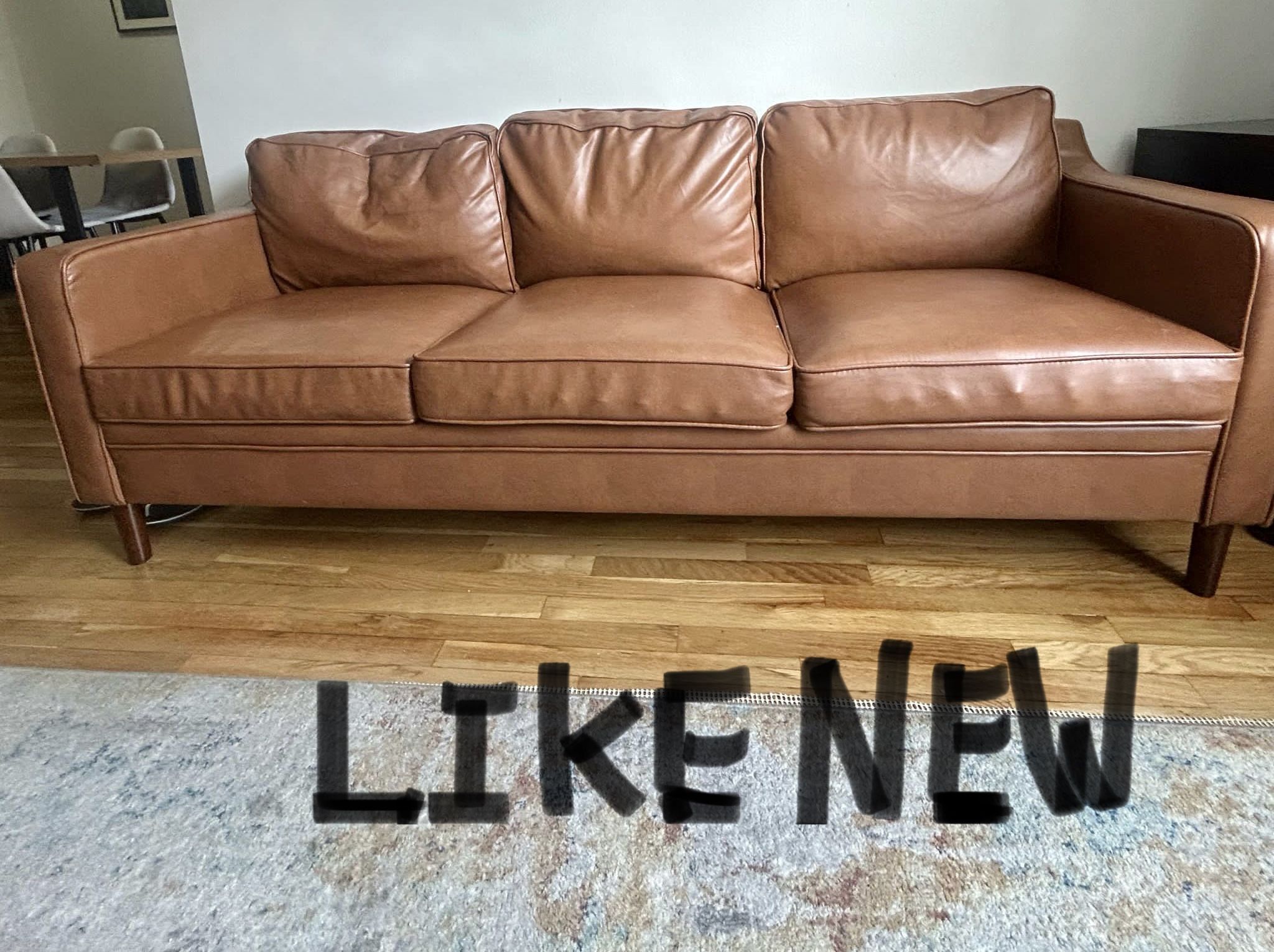 80” Vegan Leather Sofa