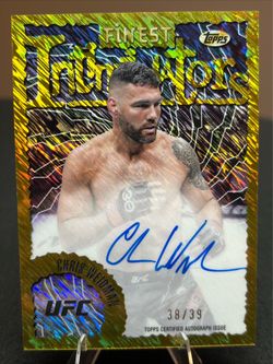 2024 Topps Finest UFC Chris Weidman Intimidators Auto Gold Shimmer /39 #IA-CWN