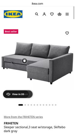 Ikea 3 Seat Sofa/Sleeper w/ Storage