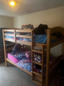 Solid wood bunk bed better homes & garden mattresses included