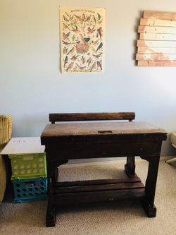 Vintage double seated school desk 60s