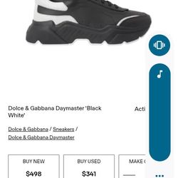 GABBANA MILANO ALL LEATHER BLK& WHITE SIZE 11 IN MENS U.S 100%AUTHENTIC MADE IN ITALY  Serial# For:  AUTHENTIC/AUTHENTICATION 