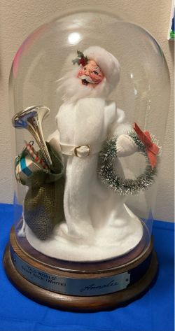 Annalee Old World Saint Nick (White) Santa Christmas Figurine in Dome