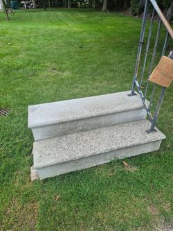 Concrete Outdoor Steps with Metal Railing