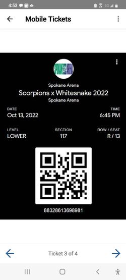 Scorpions Tickets.  Thumbnail