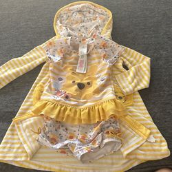 Disney Winnie The Pooh Swimsuit Bathing Suit Toddler Girl Size 5 T