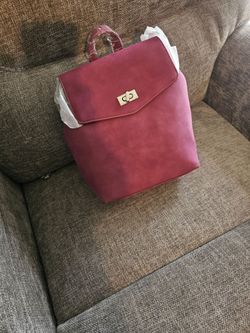 Red velvet back pack purse