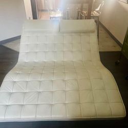 Double Bardot Chaise Lounge Sofa (Mid Century Modern) Real Leather
