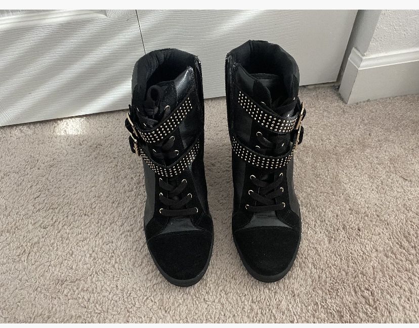 Aldo. Black Sneaker Boot.  Shoes