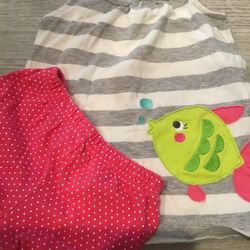 12M Carters Fish Dress W/ Diaper Cover