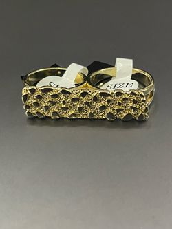 Gold-Tone Double Finger Knuckle Ring