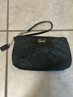 Coach signature embossed mini purse black womens