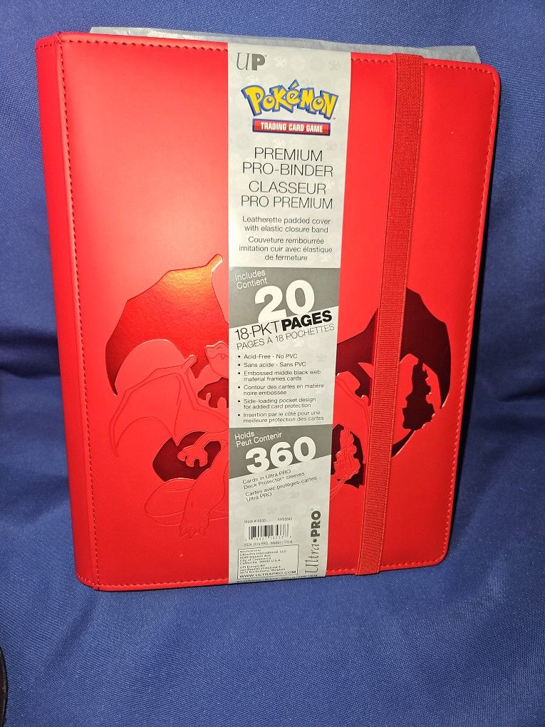 Pokemon, Charizard Ultra Pro 9 Pocket Zippered Pro Binder Holds 360 Cards
