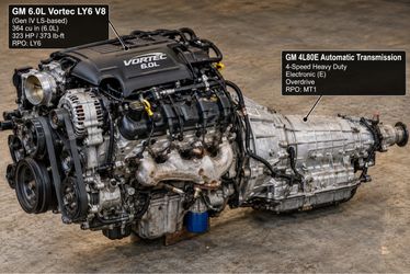 GM 6.0L Vortec LY6 V8 Engine with 4L80E Transmission
