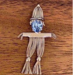 Vintage Scarecrow Brooch Pin