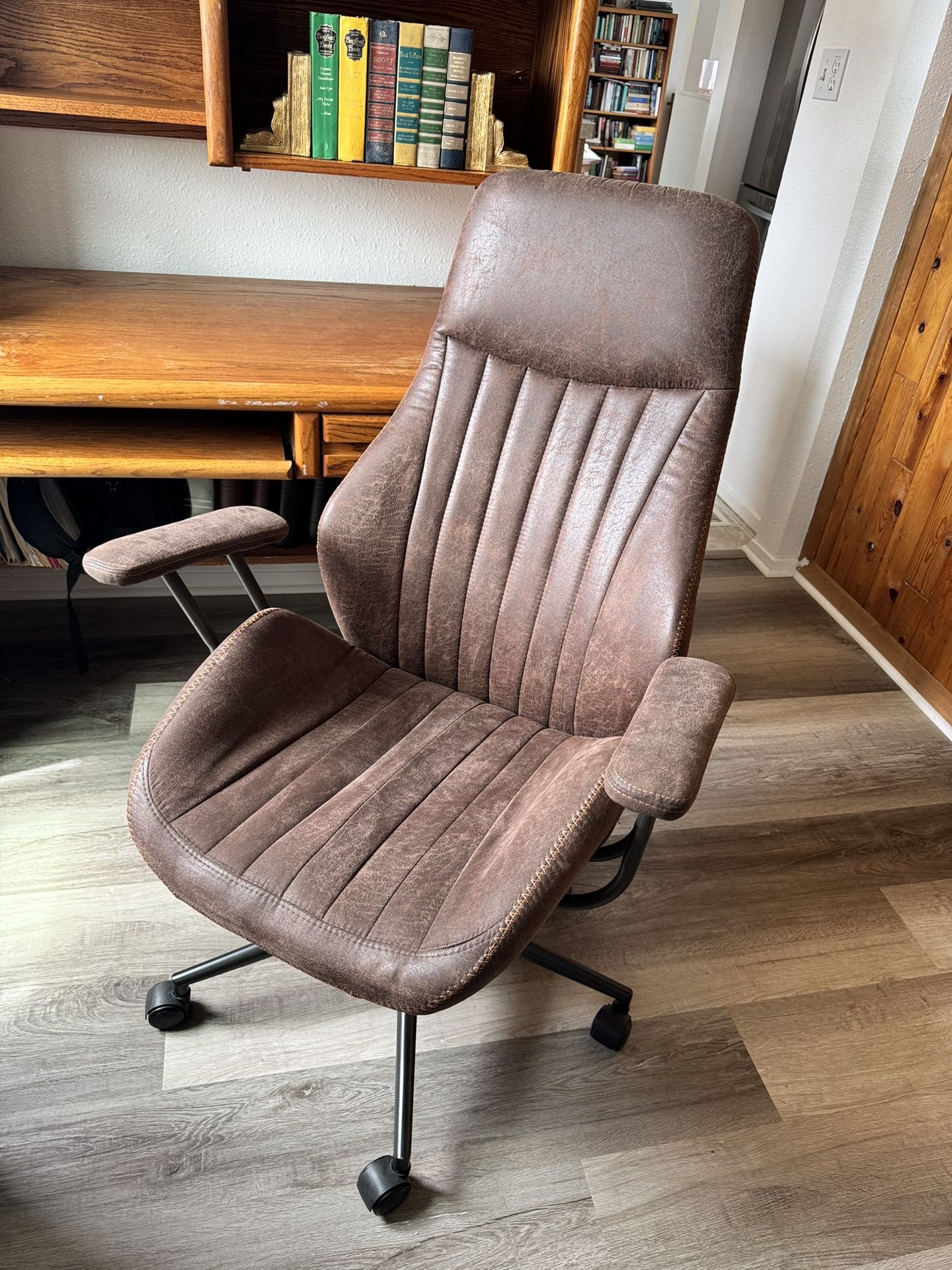 Dark Leather Adjustable Office Chair