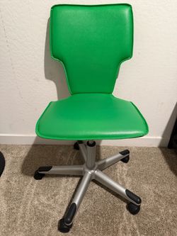 Green Faux Leather Swivel Desk Chair