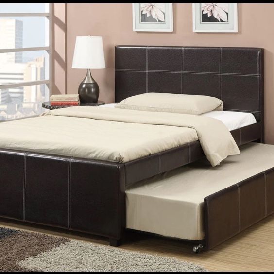 Expresso Color Full Twin Trundle Bed. Bed Only. 
