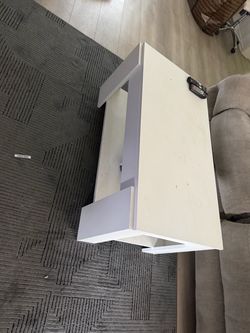 White Coffee Table with Lower Shelf
