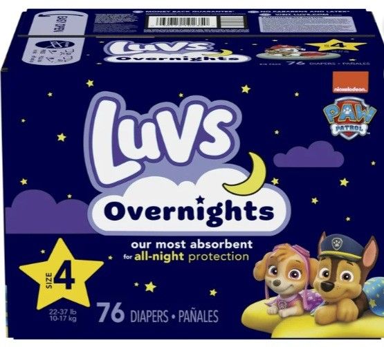Luvs Overnights Diapers Size 4, 76 Count