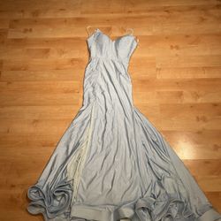 Sexy Open Back Glitter Mermaid Long Corset Beaded Prom Dress