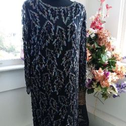 Sequins Dress Black Or Sequin Fabric Pure Silk