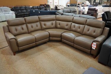 Leather Power 3-Piece Sectional — AMAX "Malibu"