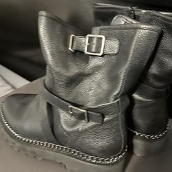  Vince Camuto Leather Moto Boots