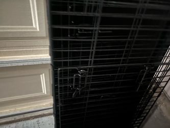 Large Black Metal Wire Dog Crate