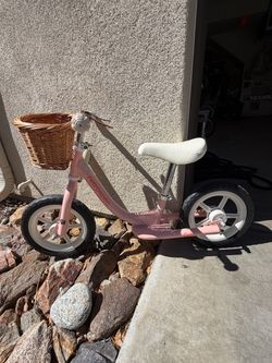 Pink Balance Bike with Basket