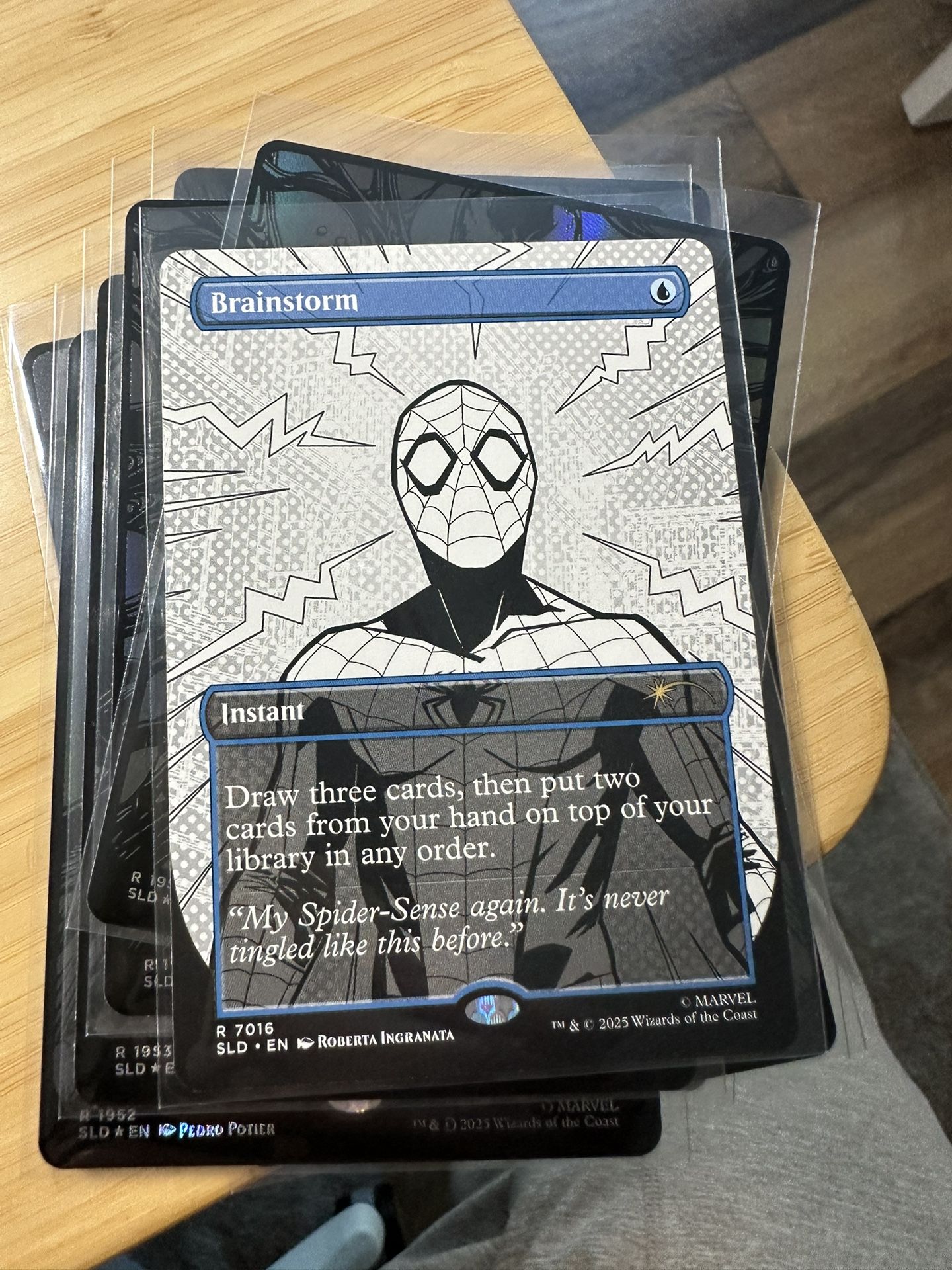 Brainstorm SLD 7016 (magic the Gathering, Spider-man Secret Lair)