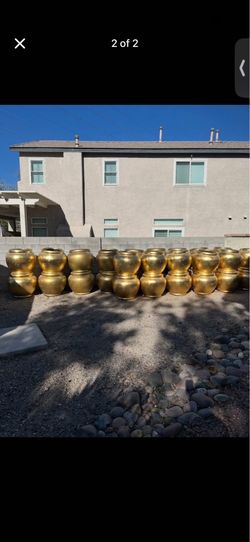 Large golden planter pot decor
