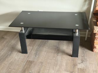 Black Glass 2-Tier Coffee Table