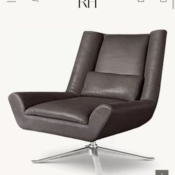 RH LUKE LEATHER SWIVEL CHAIR