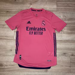 Real Madrid Authentic adidas Pink Away Jersey Men Medium