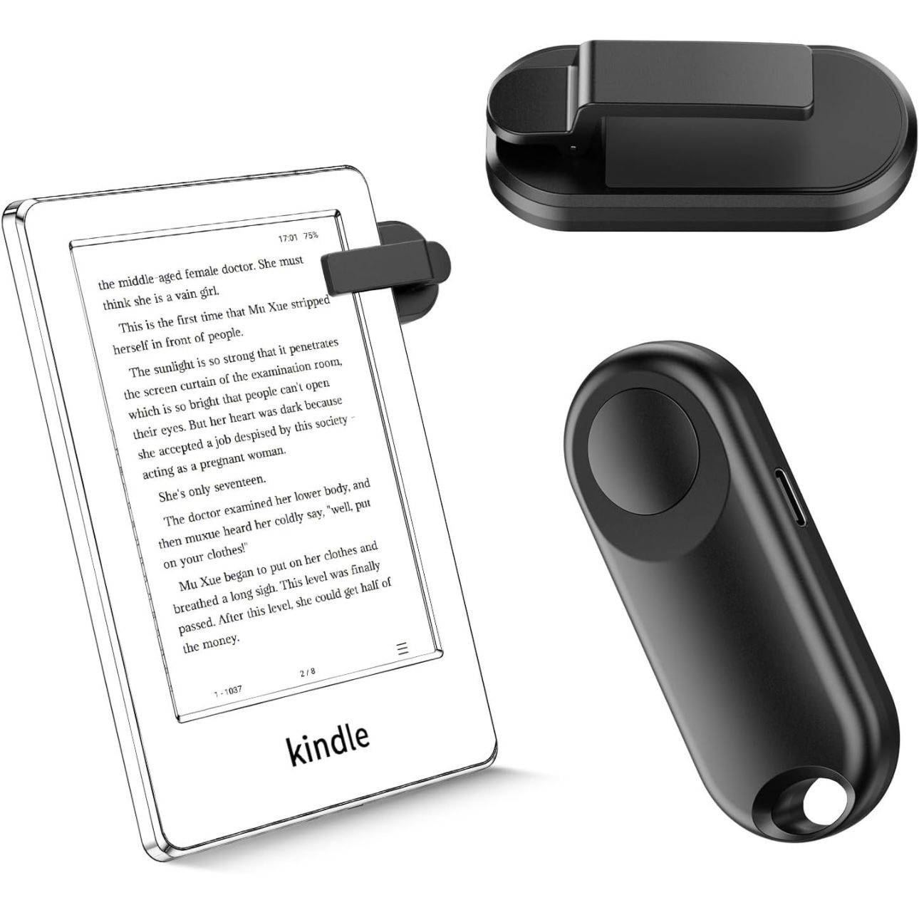 RF Remote Control Page Turner for Kindle Paperwhite Accessories Ipad Reading Kobo Surface Comics/Novels iPhone Tablets Android Taking Photos Camera Vi