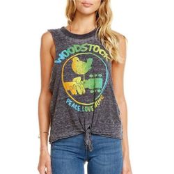 Chaser Woodstock Tie Front Muscle Tank