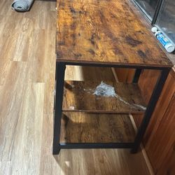 Solid Metal And Wood Desk