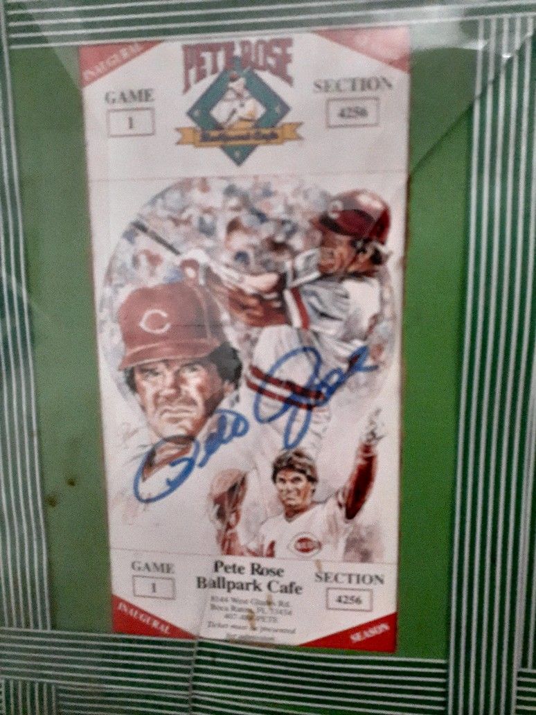 Pete Rose Very First Baseball Game Ticket