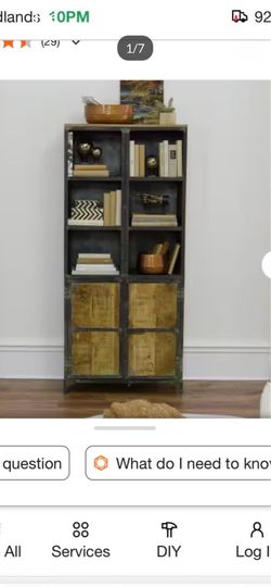 Wood distressed bookcase/ cabinet ( pick up only)
