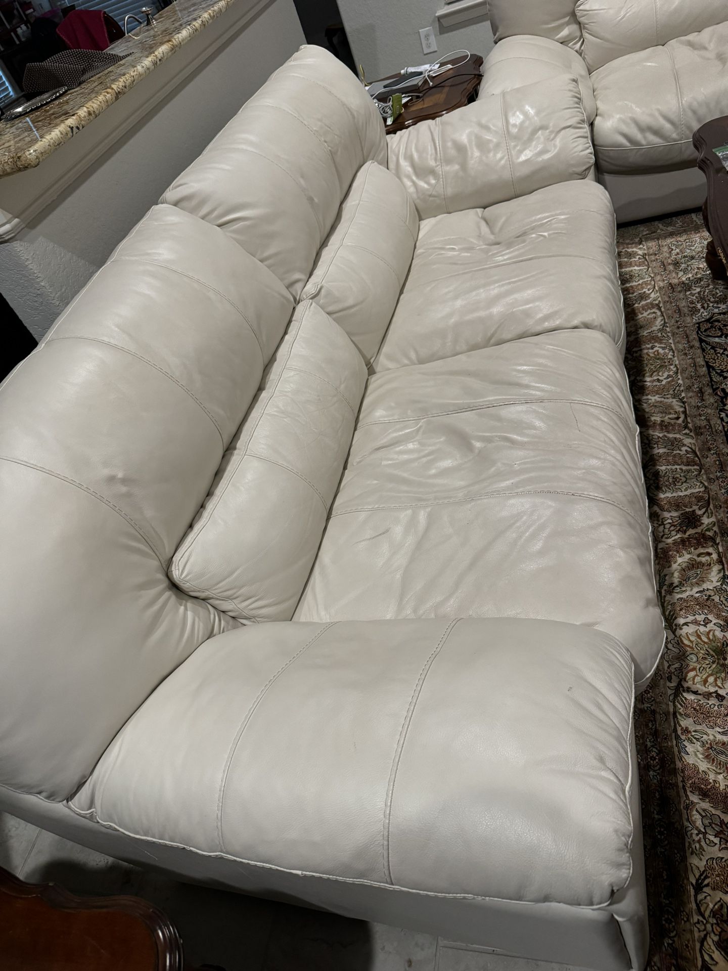 1. Leather Sofa  2. King Size Bed Frames x 2