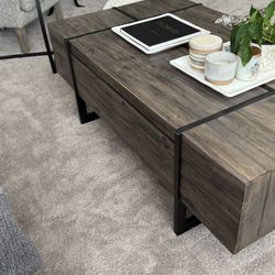 Coffee Table End Side Table Set Solid Wood Grey Excellent Condition 