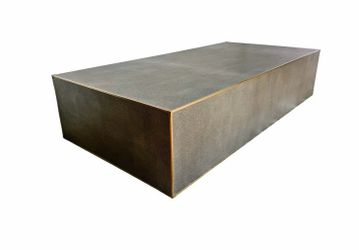 Restoration Hardware Gray Shagreen & Brass Coffee Table – $4,800 + Original Retail