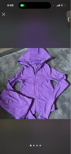 Body by raven Purple Zip-Up Hoodie Tracksuit Set