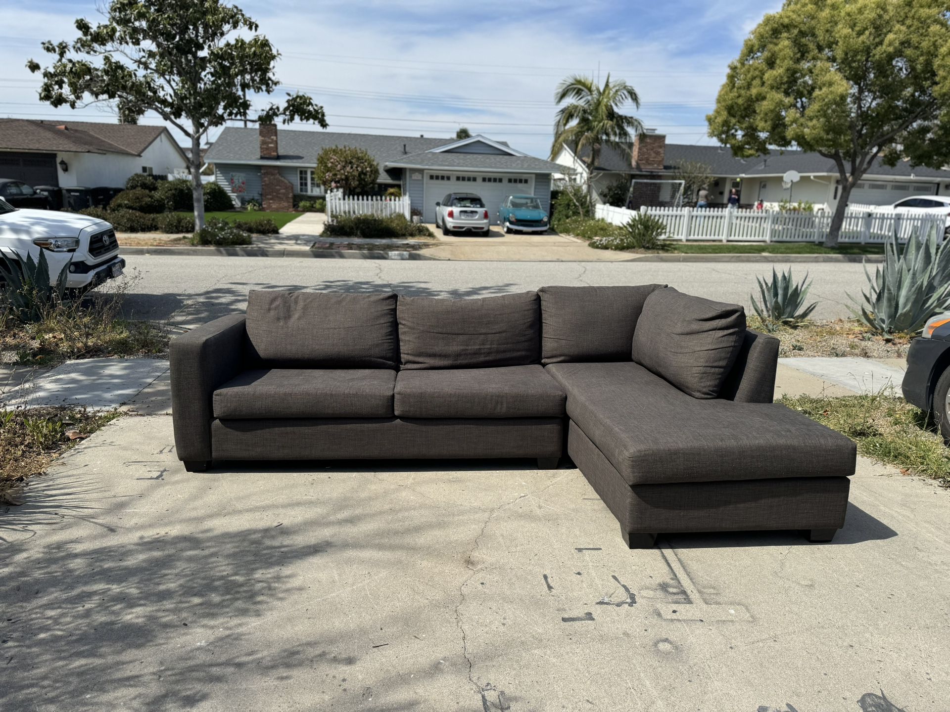 2 Pc Grey Sectional Couch DELIVERY AVAILABLE 