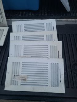 Set of FOUR (4) THREE WAY CEILING/SIDEWALL REGISTERS