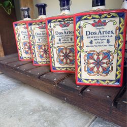 Empty tequila bottles