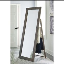 Signature DESIGN BY ASHLEY Dirkins Gray 28 in. W x 67 in. H Rectangle Wood Full Length Mirror