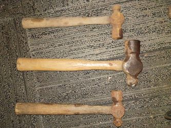 Vintage Ball Peen Hammers Set of 3
