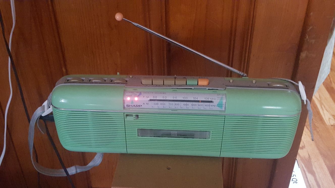 Vintage 1980s Sharp QT-50 Boombox AM/FM Cassette Tape Player